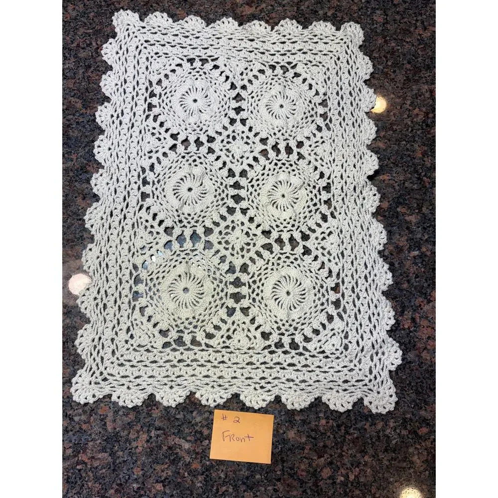 Vintage Crochet Lace Cream Doily 10.5